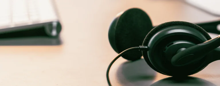 a close up of a headphones