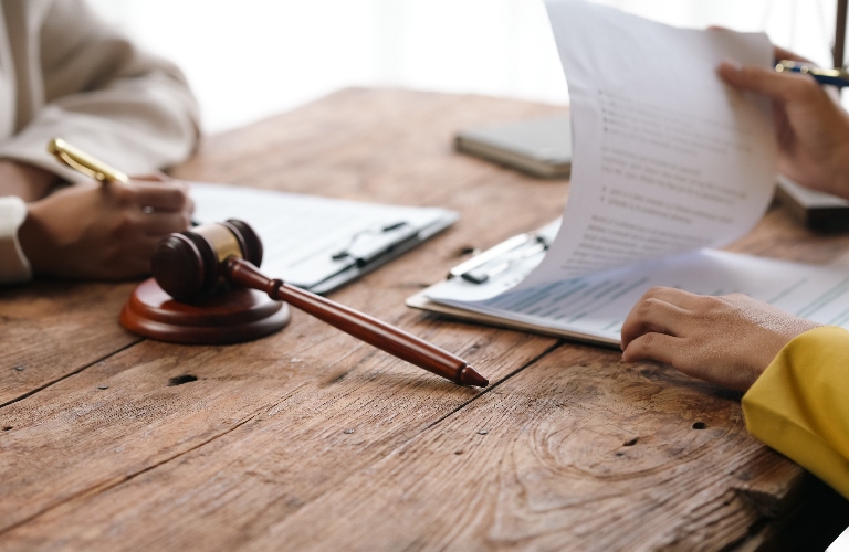 lawyer is consulting client
